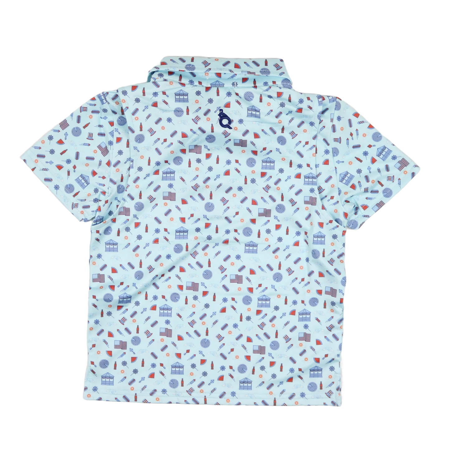 Stars & Stripes Polo SS Shirt-Blue Quail