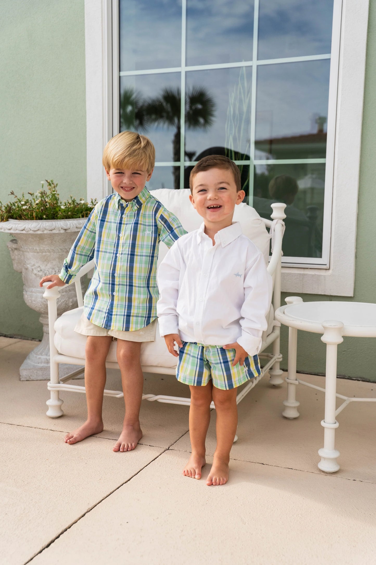 Carter Oxford Button Down Shirt, Golf Plaid-Saltwater Boys