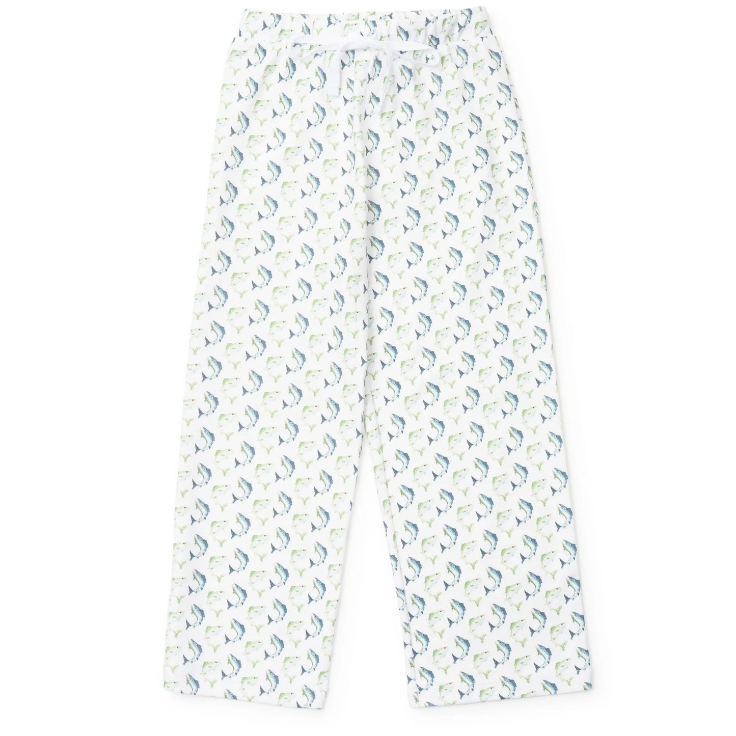 Beckett Hangout Pant in Jumping Trout print by Lila & Hayes, crafted from soft Pima cotton