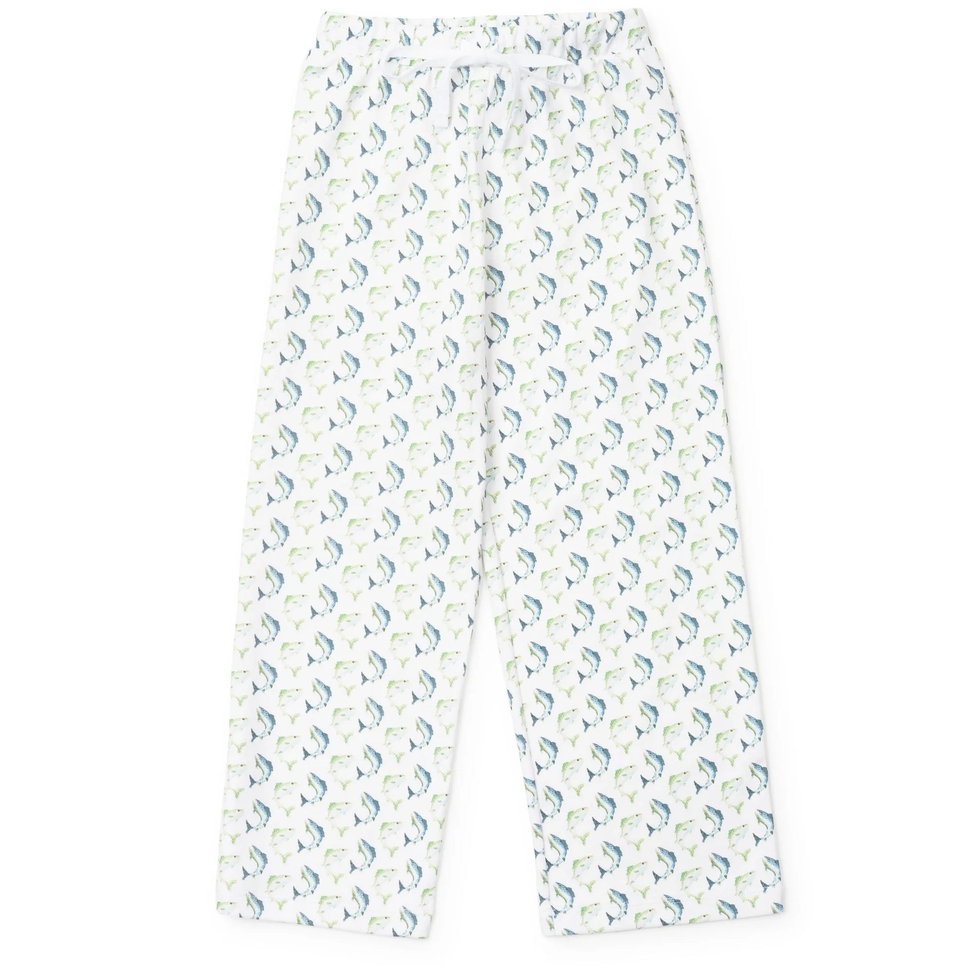 Beckett Hangout Pant in Jumping Trout print by Lila & Hayes, crafted from soft Pima cotton