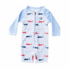Lil Reef Baby Rashguard Swimsuit in Windsurfer Fish by Prodoh, long-sleeve one-piece with front zipper