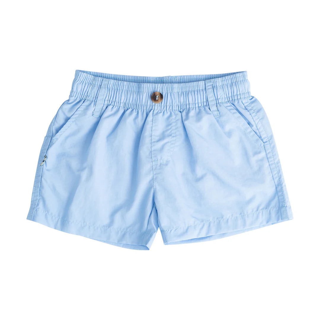 Prodoh Outrigger Performance Short in Windsurfer Blue; UPF 50+ ripstop shorts with pull-on design and mesh pockets.