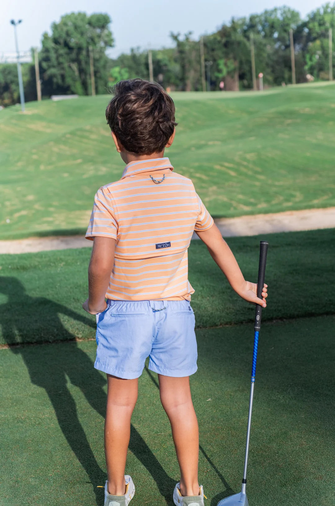SS Pro Performance Polo-Orange Chiffon Stripe-Prodoh