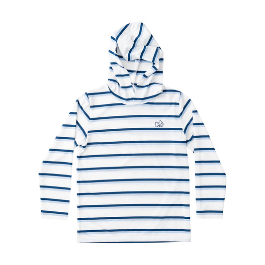 Pro Performance LS Hoodie T-Shirt-Navy Stripe African Pompano-Prodoh