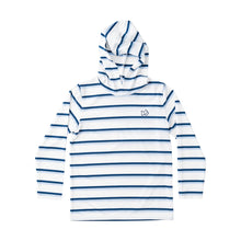 Load image into Gallery viewer, Pro Performance LS Hoodie T-Shirt-Navy Stripe African Pompano-Prodoh
