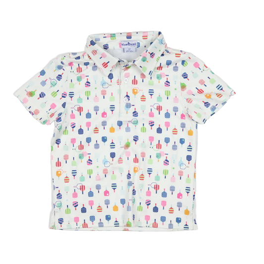 Pickleball Polo SS Shirt-Blue Quail