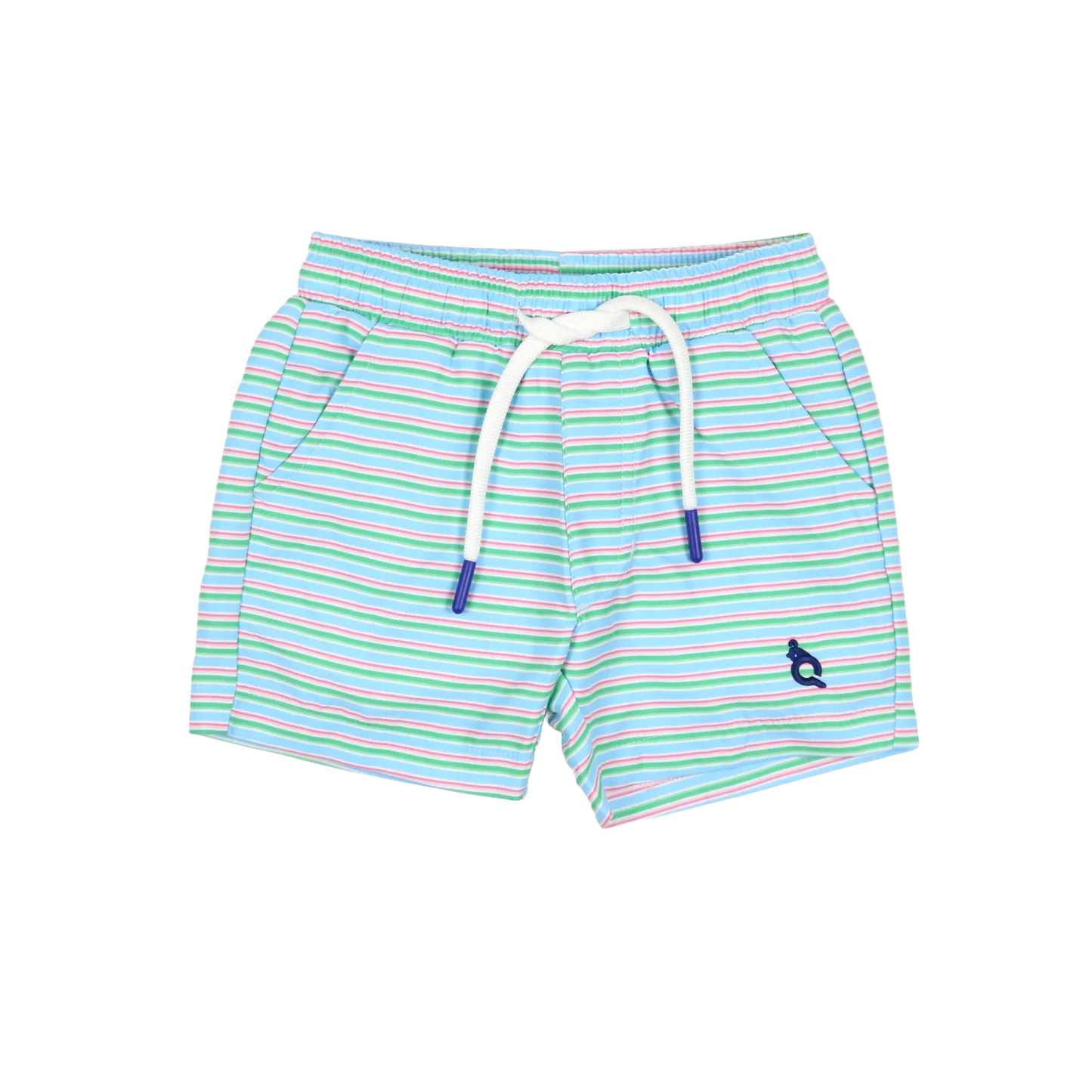 Blue Quail Sherbet Stripe swim trunks with UPF 50+ protection and quick-dry fabric