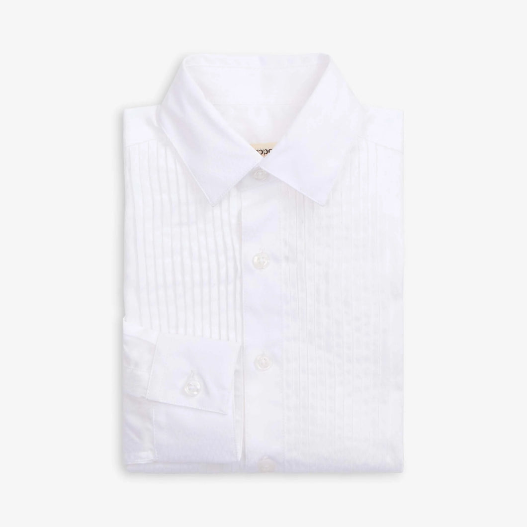 Classic Tuxedo Shirt- Plaza White