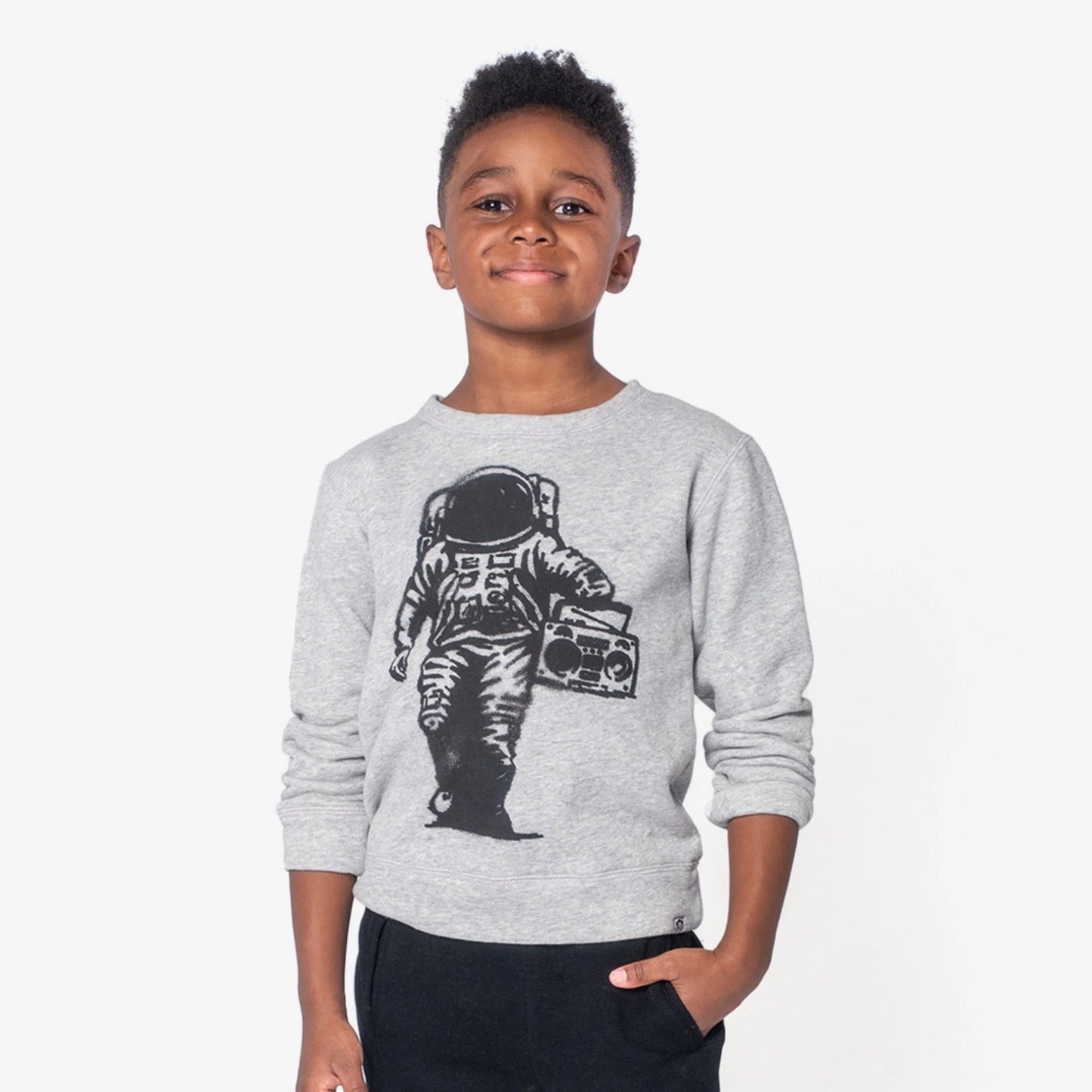 Cosmic DJ Crewneck Sweater - Lunar Grey