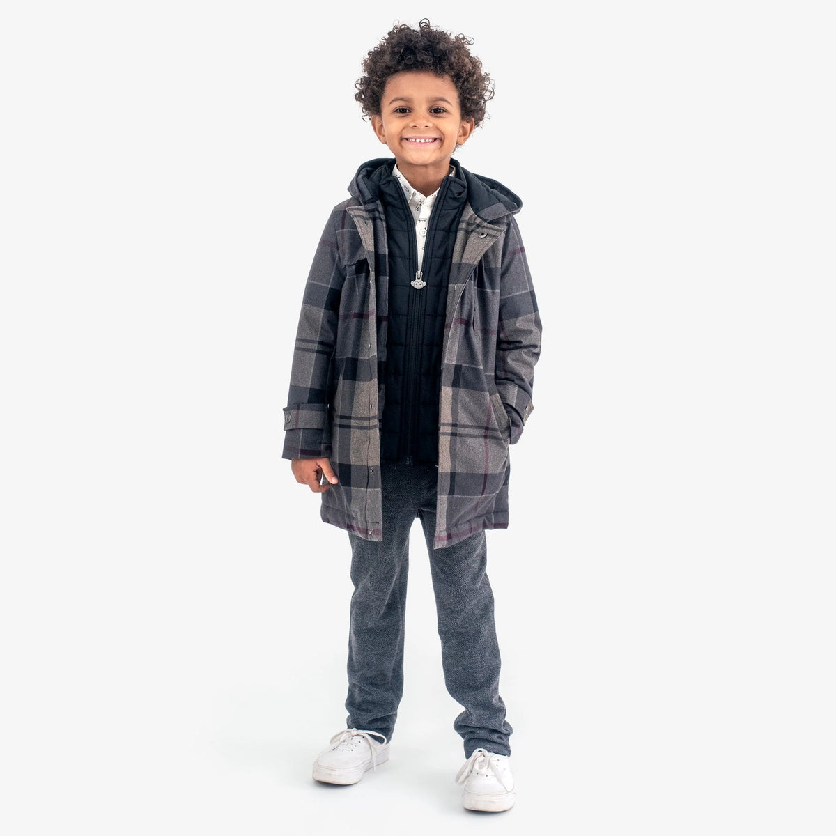 Everyday Stretch Pant-Charcoal Herringbone -Appaman