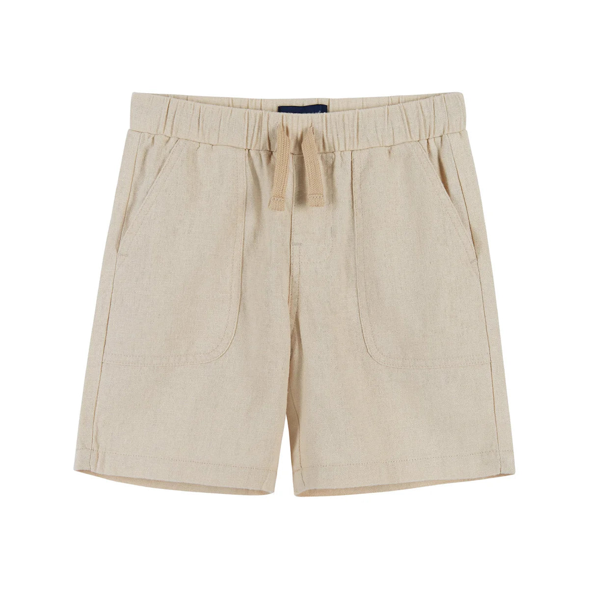 Chambray Drawstring Short-Beige