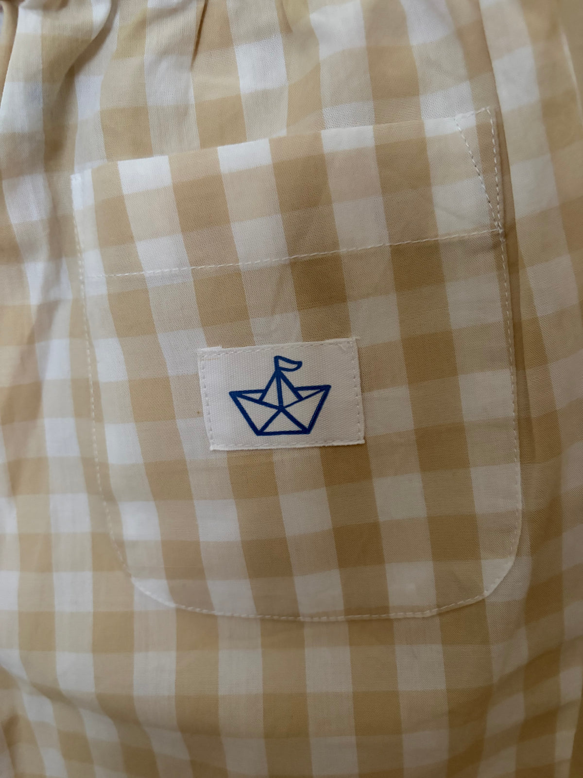 BENNETT PANT - TAN GINGHAM