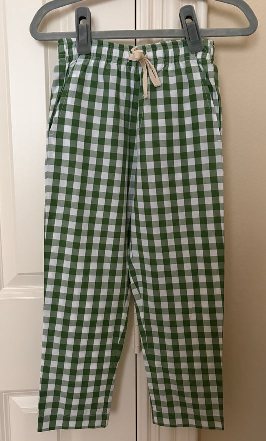 BENNETT PANT - GREEN GINGHAM
