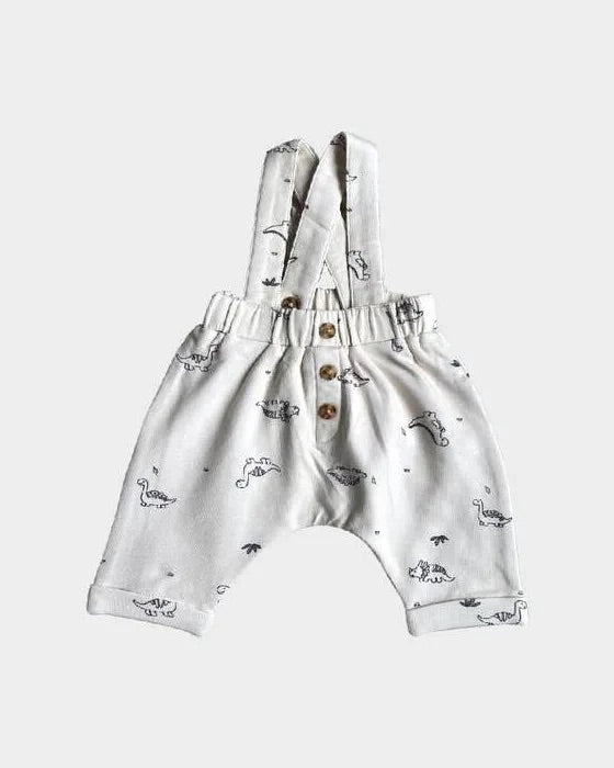Baby Sprouts suspender overalls in soft bamboo-cotton blend with adjustable straps