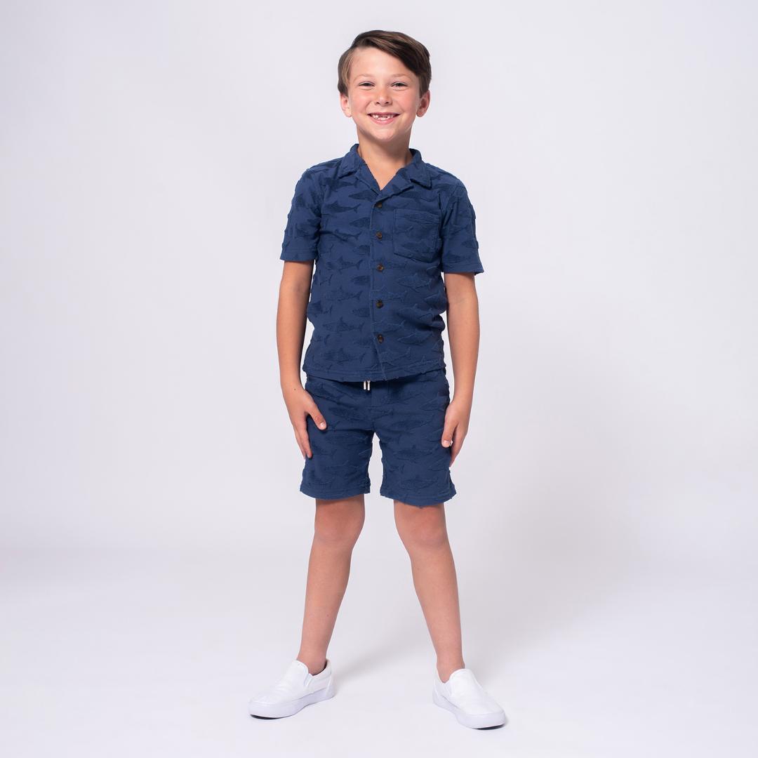 Resort Shorts- Navy Blue Shark