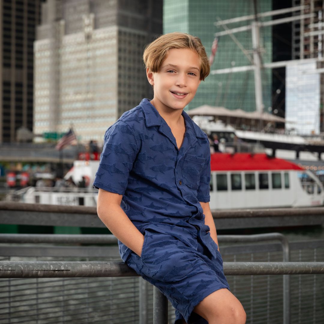 Resort Shorts- Navy Blue Shark