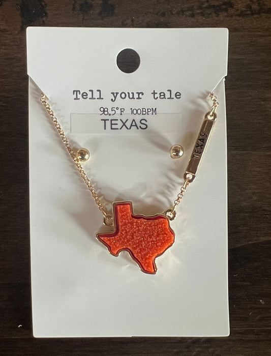 Tell Your Tale Texas - Necklace and Earring Set - Orange