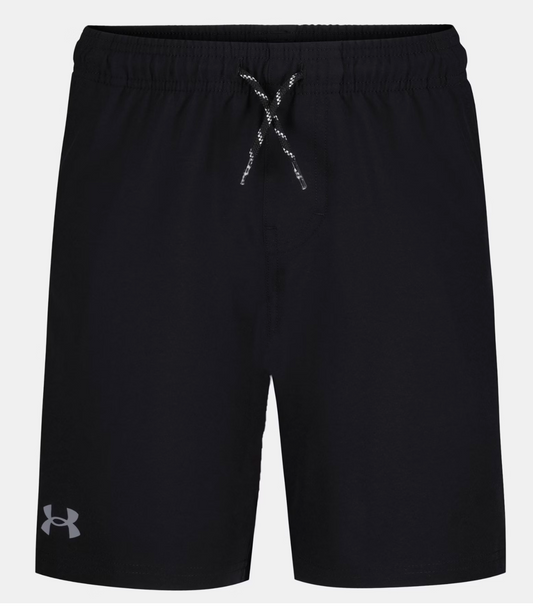 Under Armour black stretch boys' shorts with elastic waistband and hand pockets