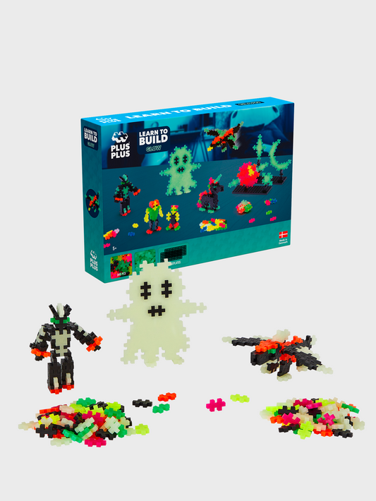 Plus-Plus Learn to Build Glow 400-piece set with glow-in-the-dark modular building blocks