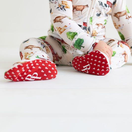 Posh Peanut Nashville Footie Pajamas in bamboo viscose with reversible zipper closure