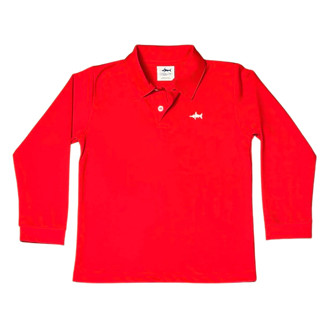 Saltwater Boys Signature L/S Polo - Red