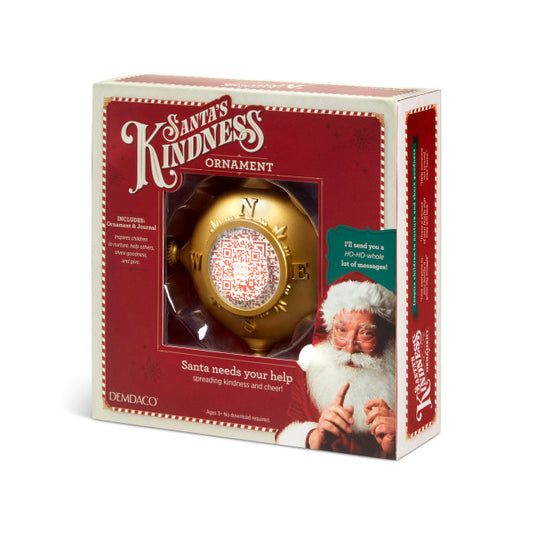 DEMDACO Santa's Kindness Ornament & Journal set with red hardcover journal and illuminated ornament