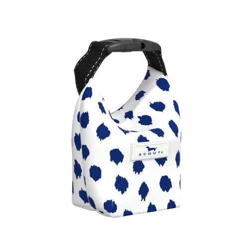 Scout Pitter Splatter Little Nipper paci case with heat-sealed food-safe liner and buckle attachment