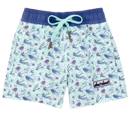 Shordees Swim Trunk Stay Fly by Properly Tied, stretch fabric swim shorts with logo detail