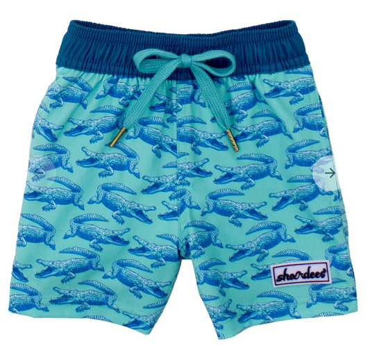 Shordees Swim Trunk in Chomp by Properly Tied, boys' swim trunks with elastic liner