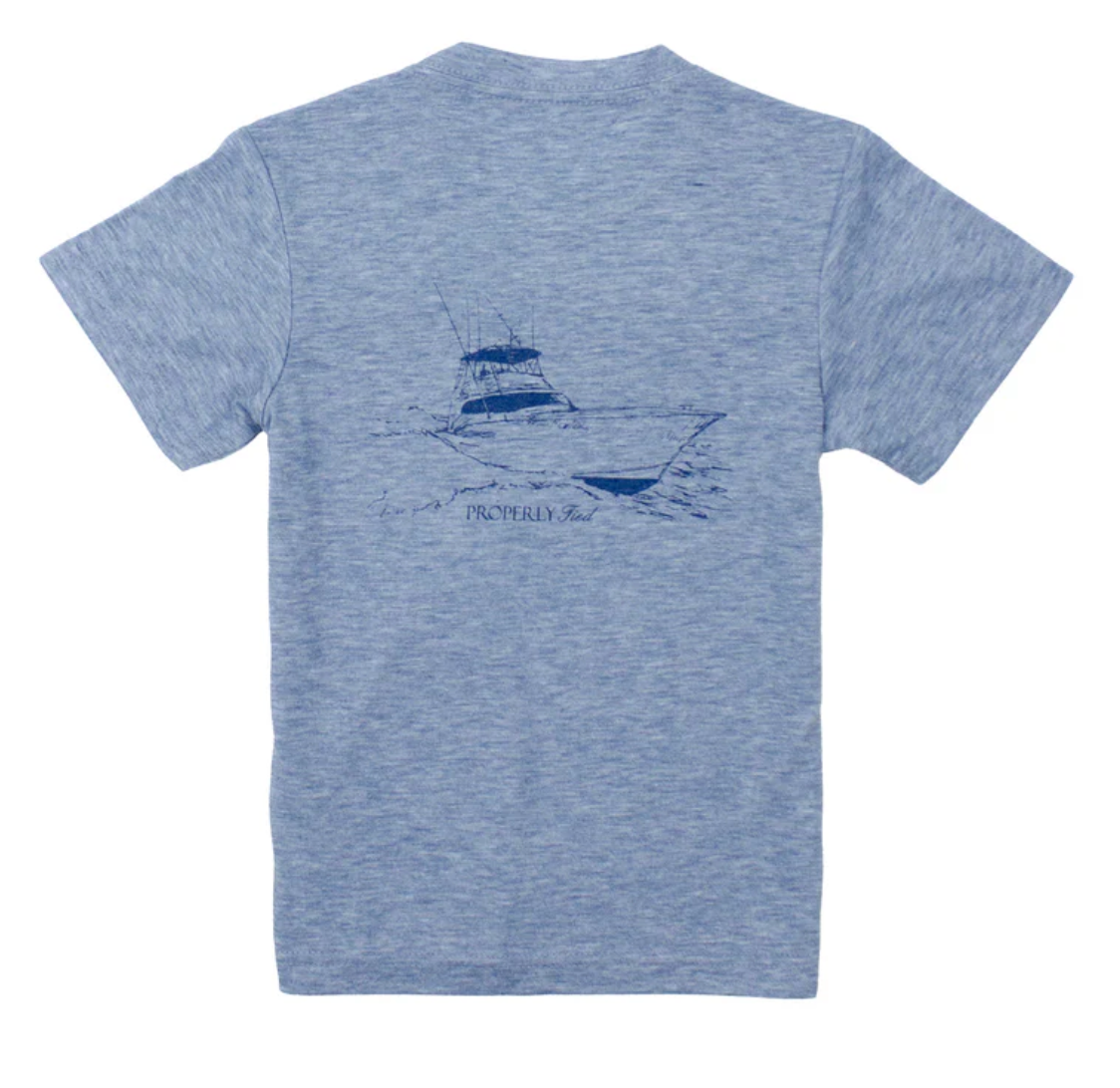 Deep Sea Ocean Portland Pocket Tee Short Sleeve with front chest pocket and hand-drawn graphic detail