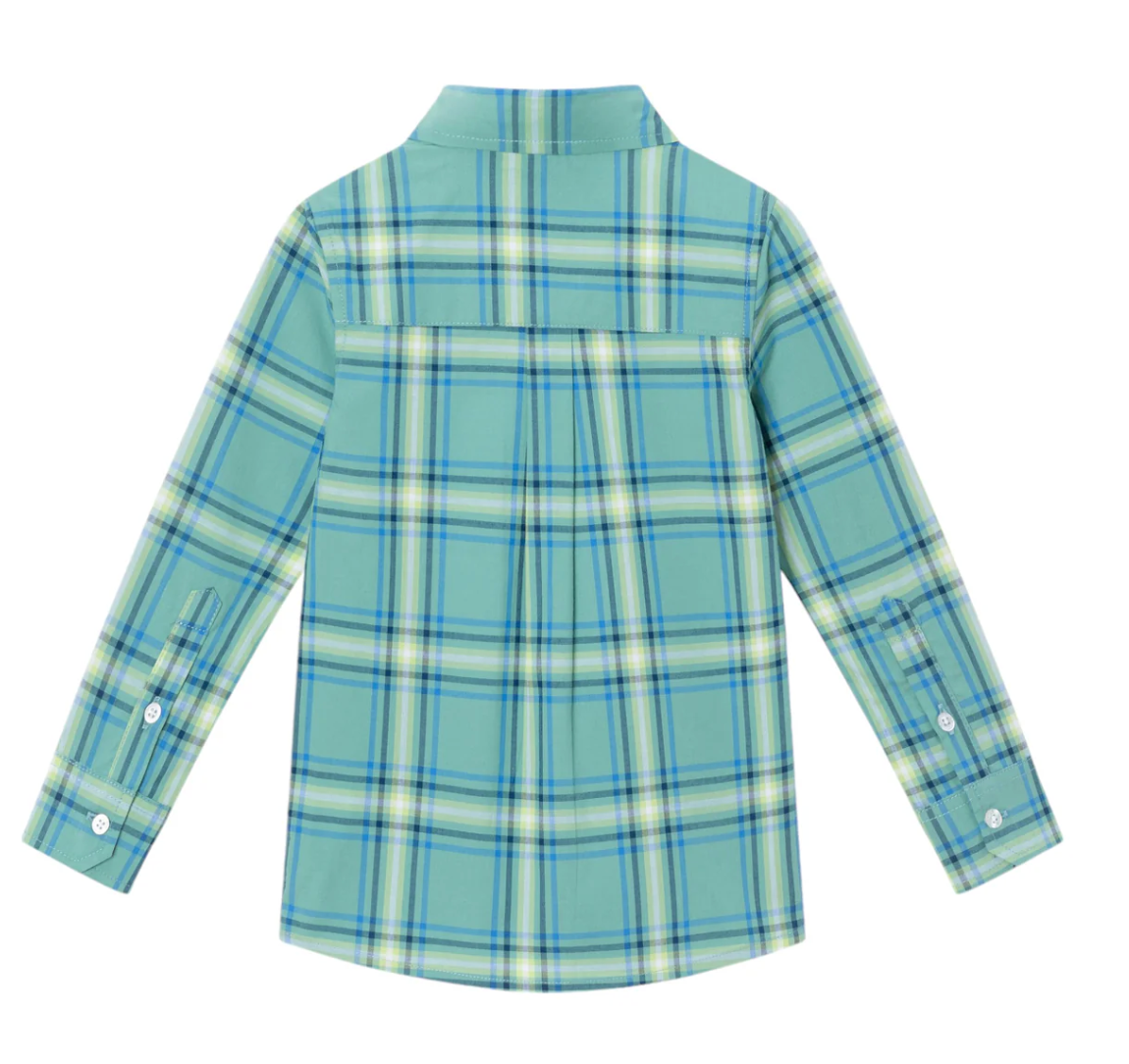 Plaid Buttondown Shirt-Green