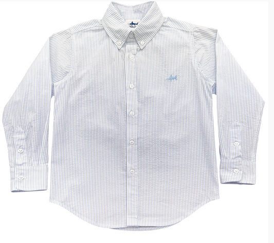Carter Oxford Shirt-Light Blue Seersucker
