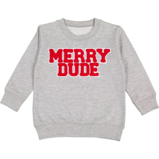 "Merry Dude" - Grey Crewneck Sweater - Sweet Wink