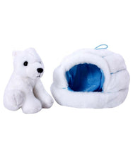 Load image into Gallery viewer, Plush Igloo Polar Bear Stuffed Animal 8&quot;
