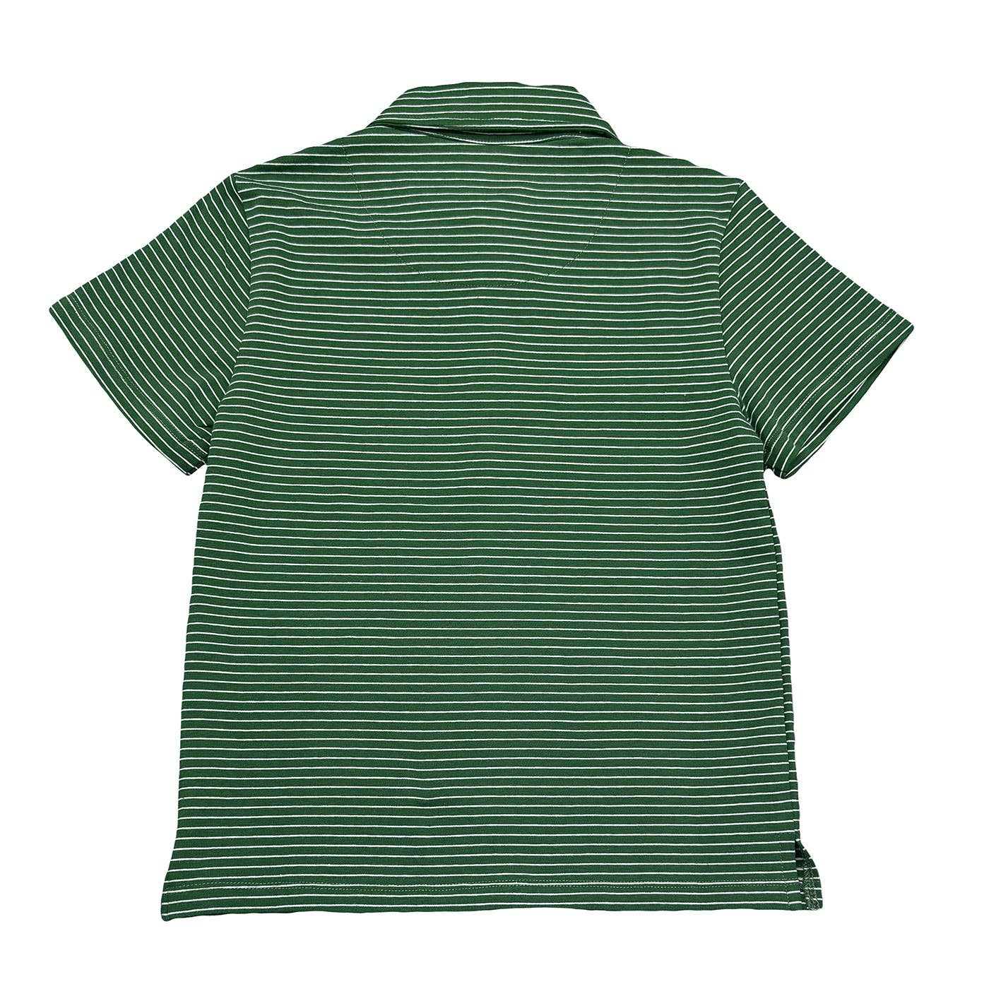 Banks Boys SS Polo Green/White Stripe