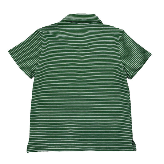 Banks Boys SS Polo Green/White Stripe