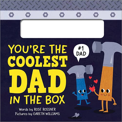 You're the Coolest Dad in the Box shaped board book by Sourcebooks with toolbox handle cut-out