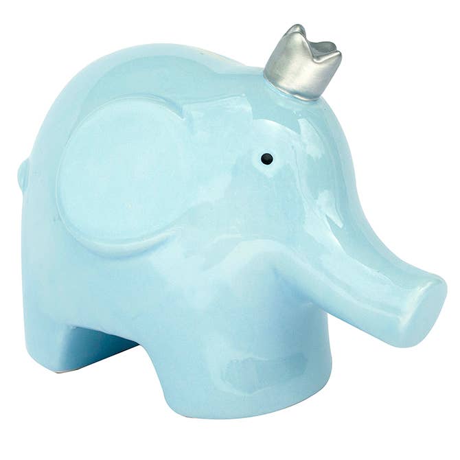 Elephant Ceramic Bank: Blue