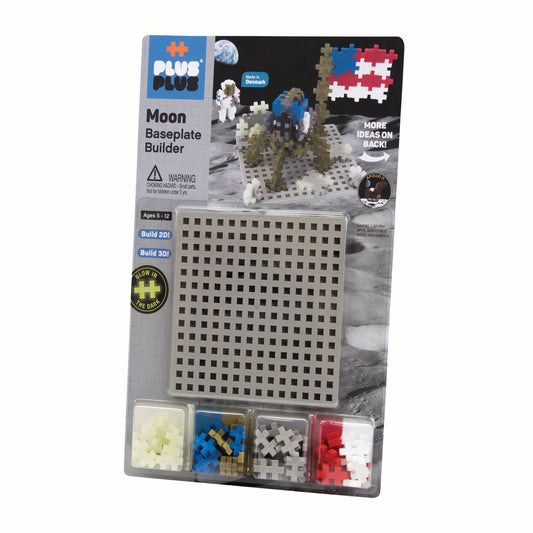 Baseplate Builder – Moon construction set with tan baseplate and 60+ interlocking pieces