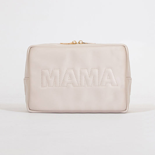 MAMA Vegan Travel Bag in ivory by LĒ·LĀ·LŌ, compact travel organizer for family essentials