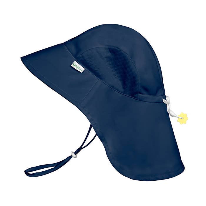 Navy Adventure Sun Protection Hat by Green Sprouts with full-coverage design and adjustable chin strap