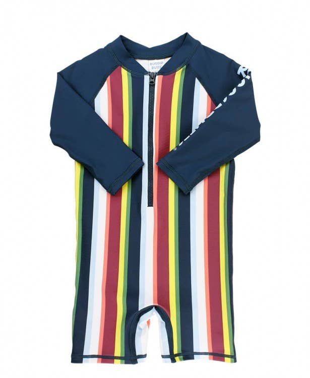 RuggedButts - Baby Boys Sunset Stripe Rash Guard Bodysuit
