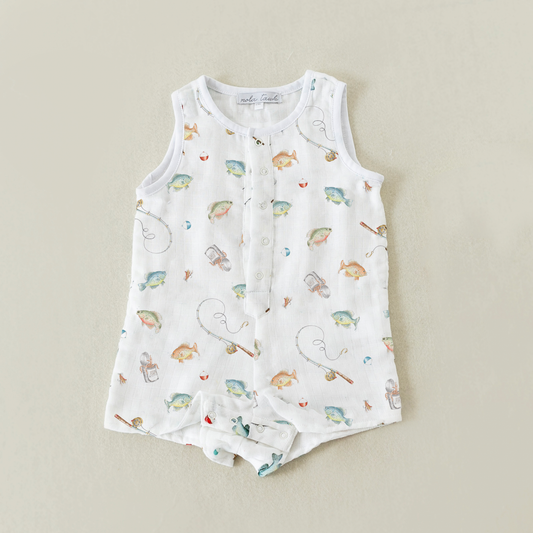 Gone Fishing Organic Muslin Shortall