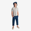 Dark navy 100% linen beach pants with adjustable waist by Appaman