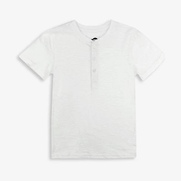 Appaman Day Party Henley in white, half-button cotton shirt for boys