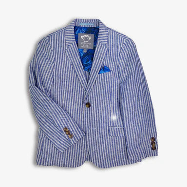 Appaman Cabana Stripe Sports Jacket, single-breasted linen-blend boys' blazer with notch lapels