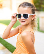 Load image into Gallery viewer, RuffleButts + RuggedButts - Kids White Sunglasses: 2T-5
