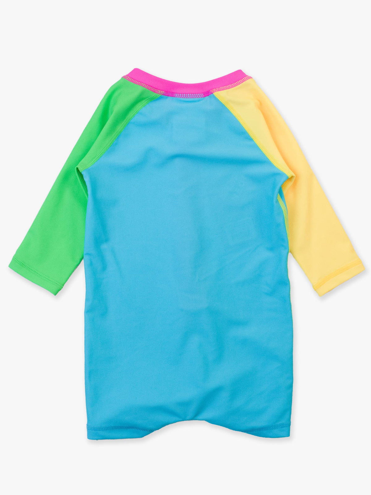 RuggedButts - Baby Boys Neon Color Block Long Sleeve One Piece Rash Guard Swimsuit