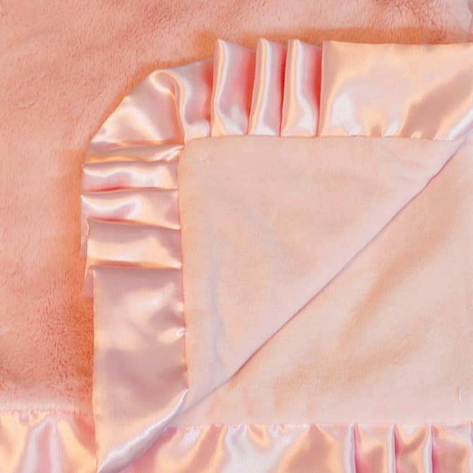 Satin Trim Baby Blanket: Solid Blue