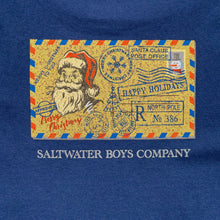 Load image into Gallery viewer, Saltwater Boys Company - Boys Christmas Postcard graphic tee LS- Blue
